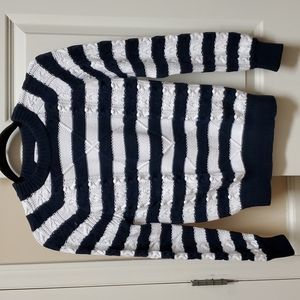 White and blue striped Vinyard Vines sweater, size XS, $40